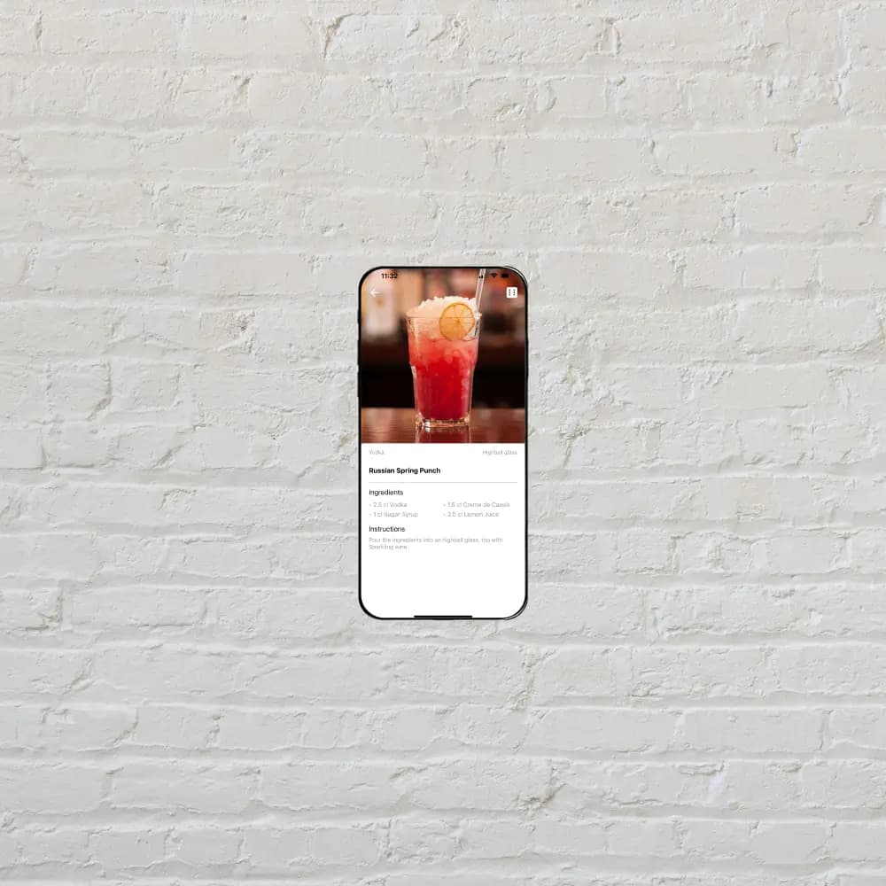 Preview of the Cocktail Recipe mobile app
